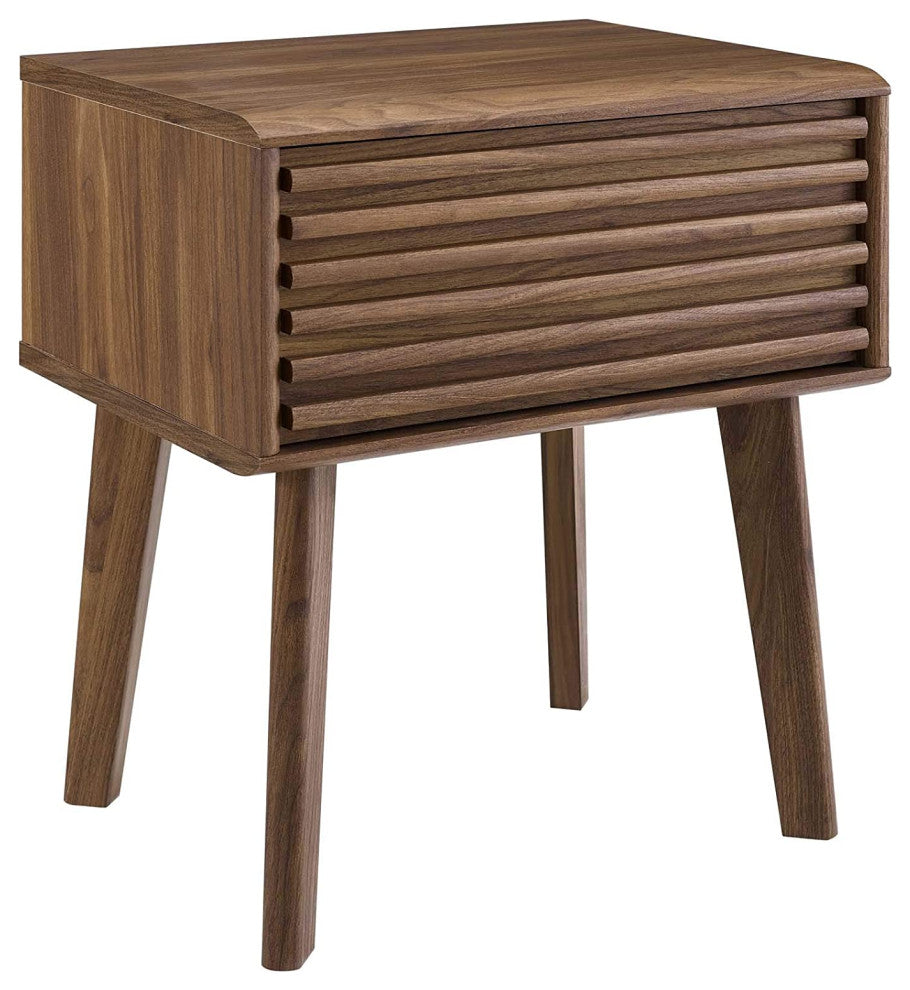 Mid-Century Modern End Table or Nightstand in Walnut