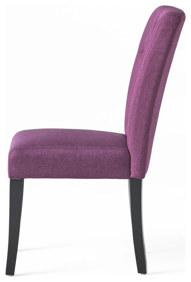 GDF Studio Nasima Fabric Dining Chair, Set of 2, Deep Purple