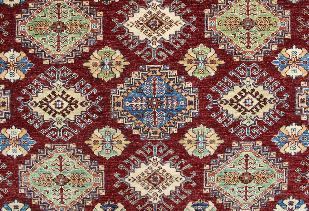 Super Kazak Rahman Red/Ivory Rug, 8'11"x12'1"