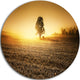 Farmland Panorama, Landscape Photography Disc Metal Artwork, 23"