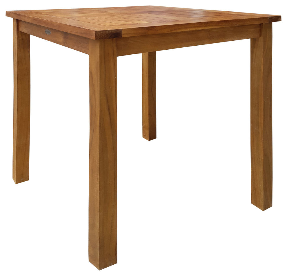 Teak Wood Seville Outdoor Patio Counter Height Bistro Table, 27"