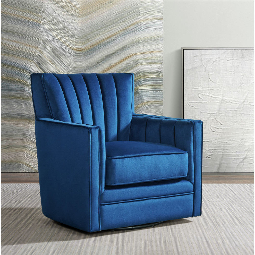 Picket House Furnishings Lawson Swivel Chair, Cobalt