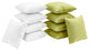 Modway Gather 10-Piece Pillow Set, White Peridot