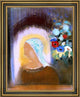 Odilon Redon Profile and Flowers Framed Premium Canvas Print, 20"x25"