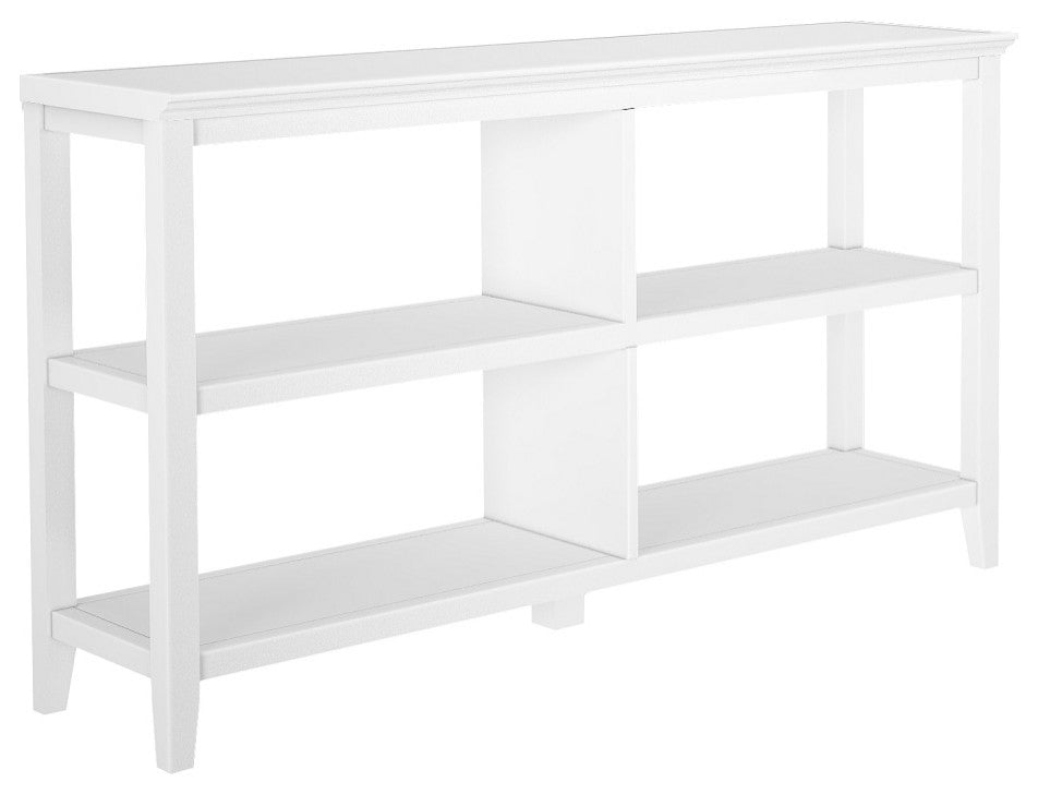 Newridge 2-Tier Low Wooden Bookcase White