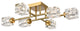 Gold Glass Semi Flush Mount Ceiling Light Sputnik Chandelier