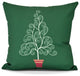 Filigree Tree, Geometric Print Outdoor Pillow, Green, 20" x 20"
