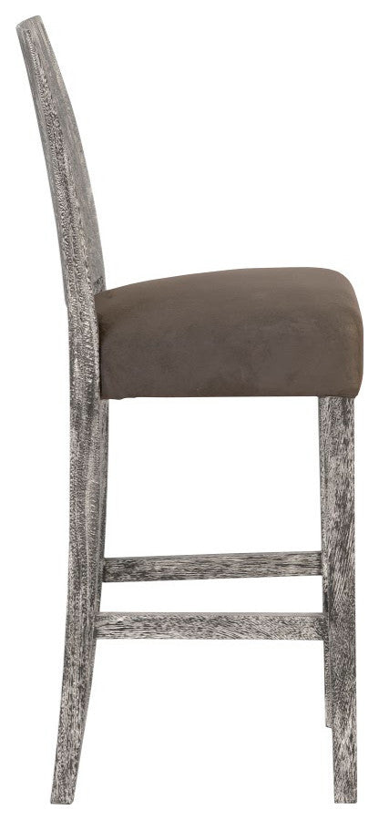 Origins Counter Stool, Chamcha Wood, Gray Stone