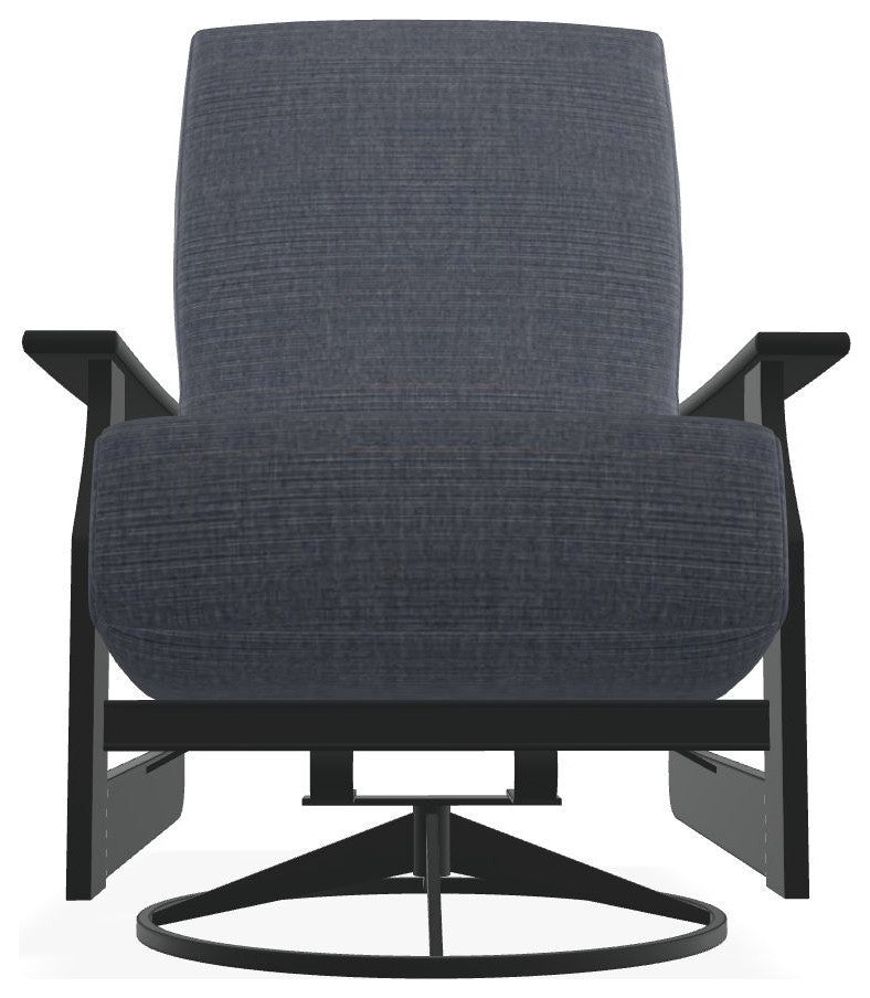 St. Catherine Deep Seat Outdoor Swivel Rocker, Proven Denim/Graphite