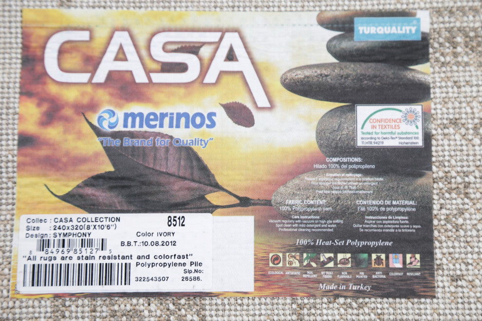 Symphony Design Patchwork Turkish Oriental Transitional Area Rug, Beige, 8 X 10