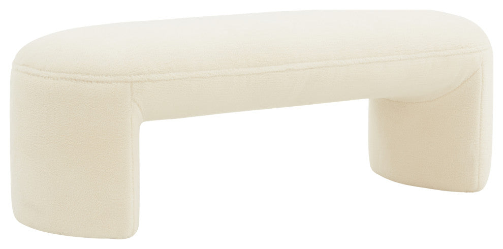 Safavieh Couture Vivie Faux Shearling Bench, Ivory
