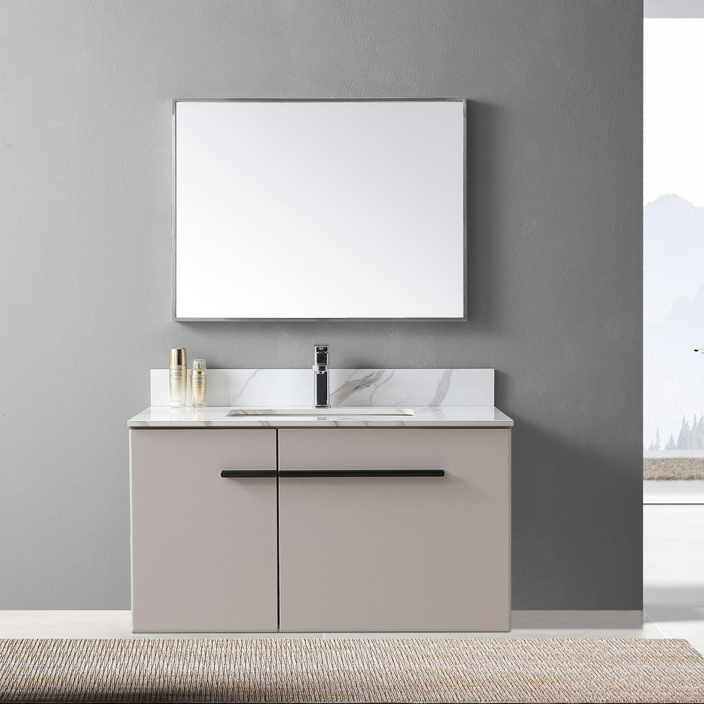 31"/ 37"/ 43" Carrara Gold Engineered Stone Bath Vanity Top, 37"