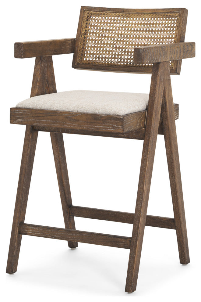Indie Medium Brown With Cane Counter Stool