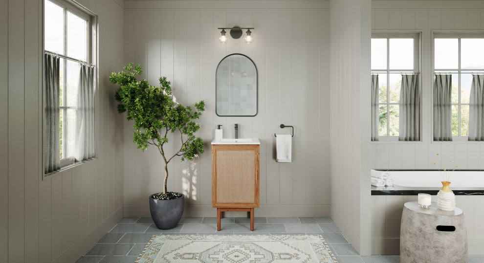 Hanalei Bathroom Vanity, Oak, 18", Single Sink, Freestanding