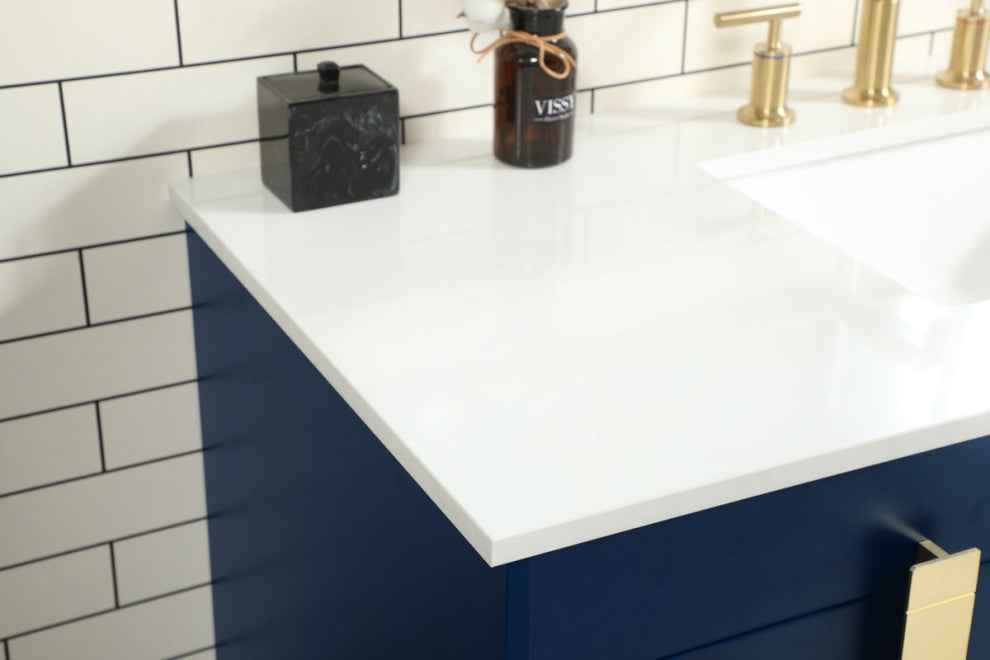 Home Living 22" Modern Blue-Light Bathroom Vanity