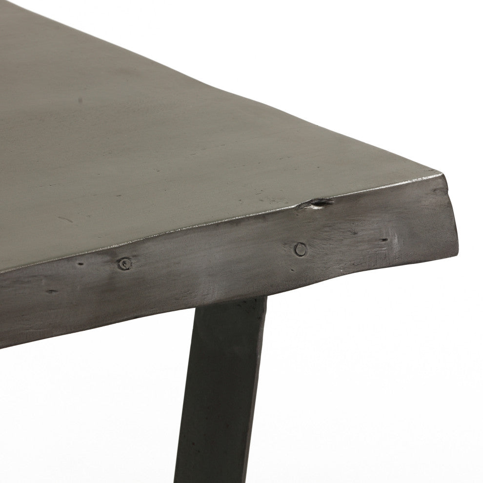 Bare Decor Ontario Live Edge End Table, Solid Acacia Wood, Gray Stain
