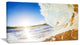 "Crashing Sandy Ocean Waves" Modern Beach Canvas Art Print, 40"x20"