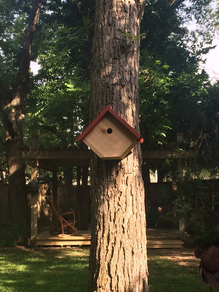 Chickadee Small Bird House, Red