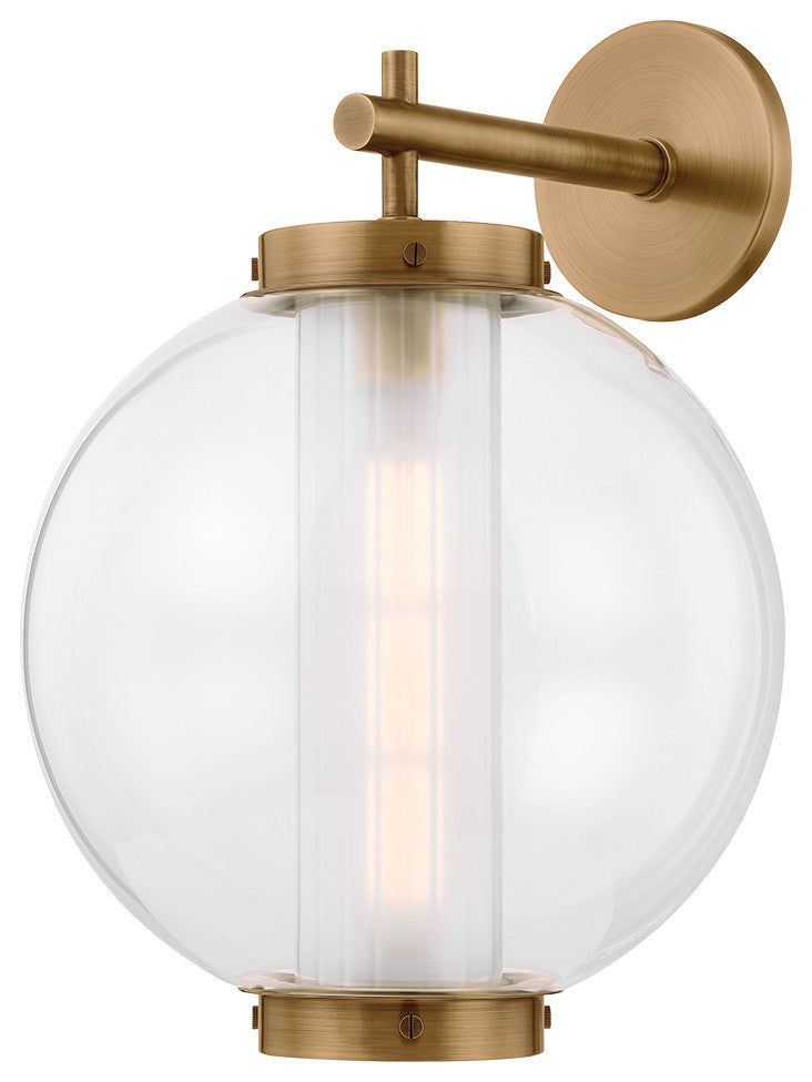 Troy Lighting Marco Exterior Wall Sconce Patina Brass, 13"Lx13"Wx18.25"H