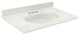 Cultured Marble Bathroom Vanity Top, White on White, 37"x37"x19"