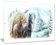 "Painted Scene With Horses in Winter" Landscape Wall Art, 20"x12"