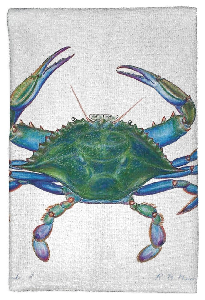 Male Blue Crab Kitchen Towel - Two Sets of Two (4 Total)