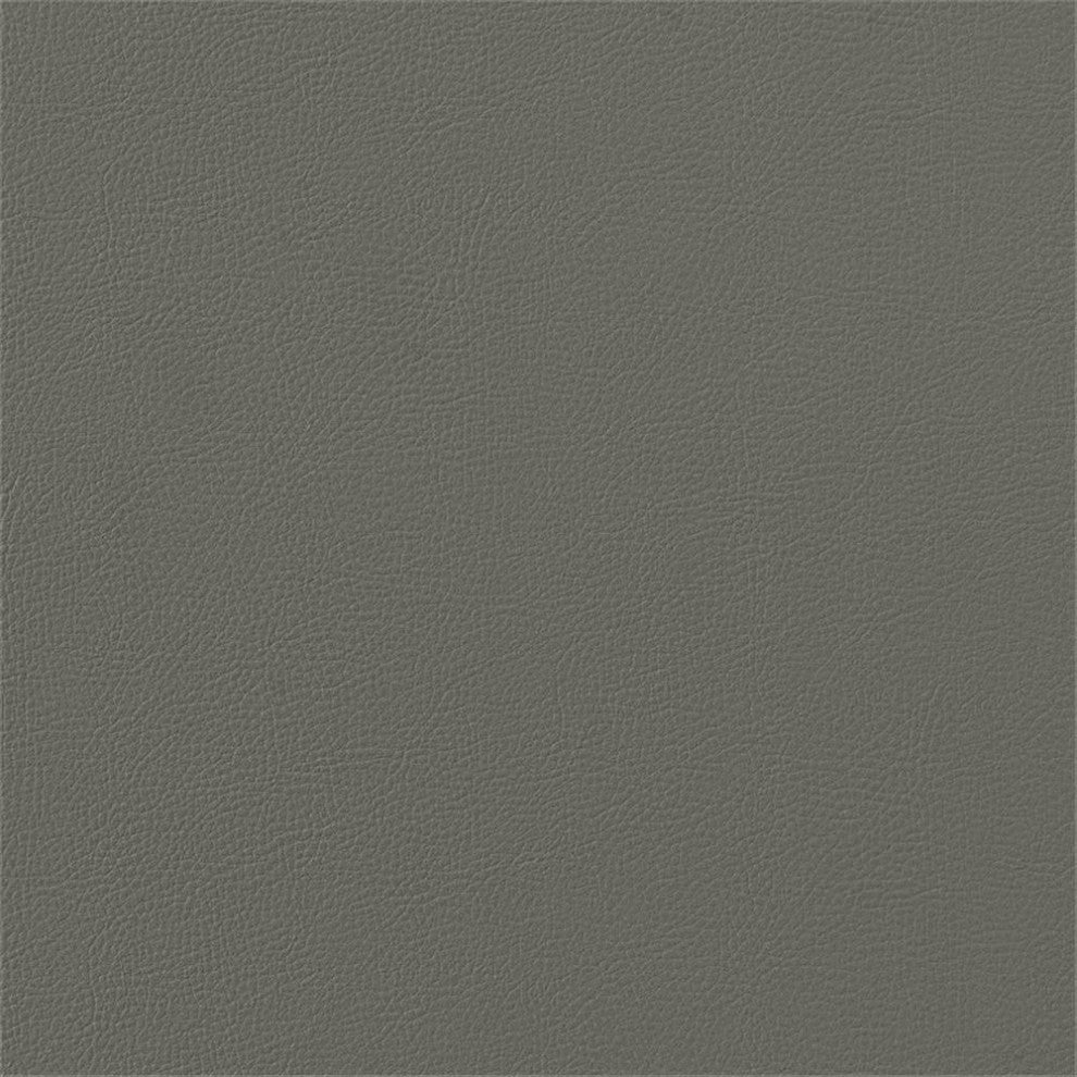 Armen Living Cleo Upholstered Modern Faux Leather & Steel Dining Chair in Gray
