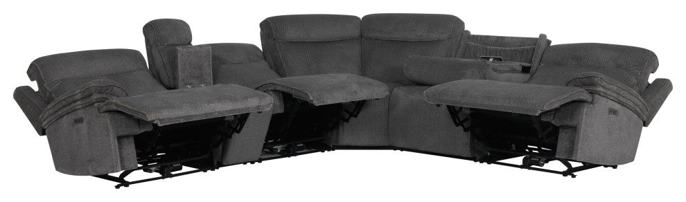 Parker Living Alpine 6 Piece Power Reclining Sectional, Airy Midnight