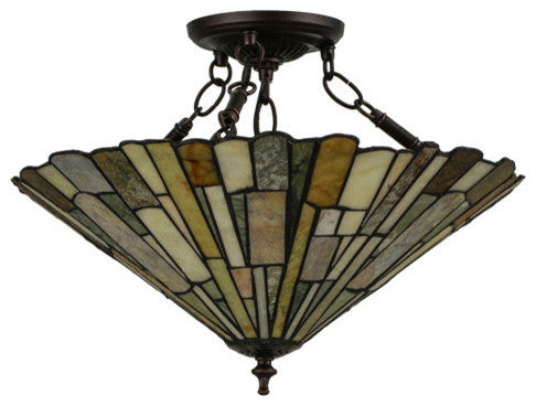 17" W Delta Jadestone Semi-Flush Mount