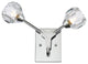 Zayne 2-Light Wall Sconce, Chrome And Clear