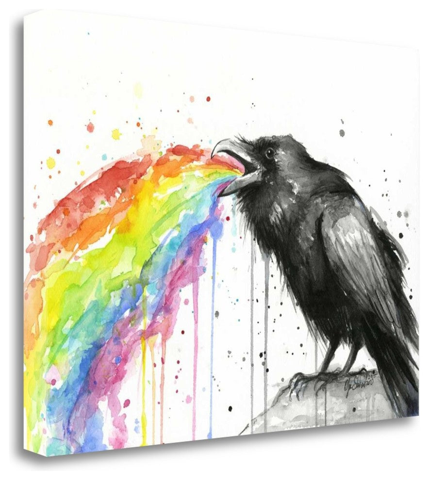 "Raven Tastes The Rainbow" By Olga Shvartsur, Giclee on Gallery Wrap Canvas