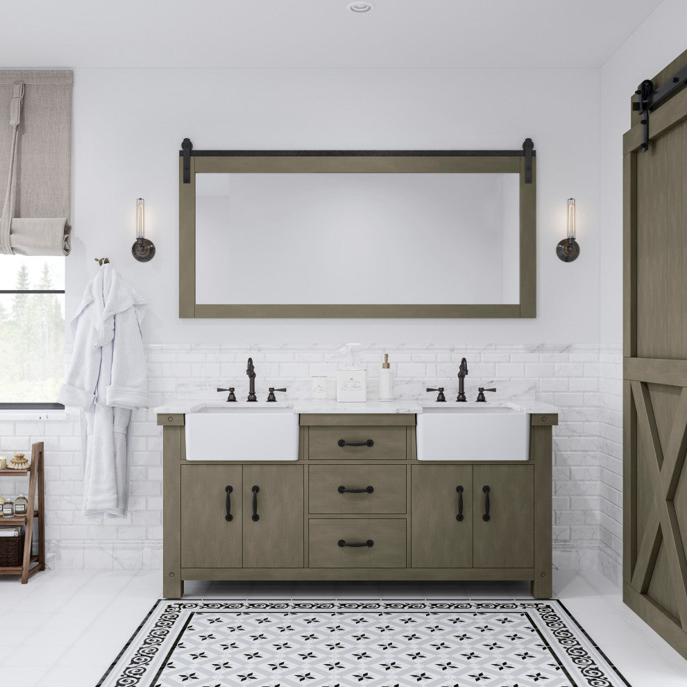 Paisley 72" Double Vanity, Grizzle Gery, Vanity Only