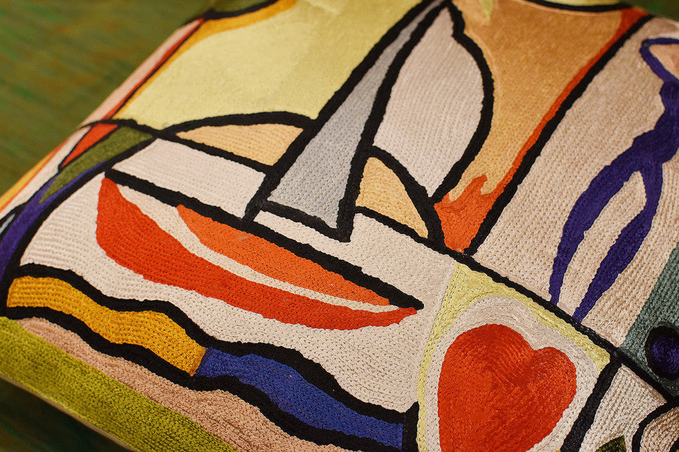 Fun in the Sun II by Alfred Gockel Accent Pillow Cover Handmade Art Silk 18x18"