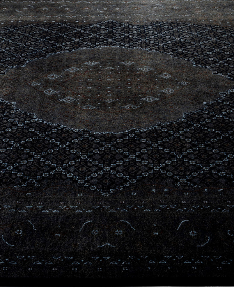Overdyed One-of-a-Kind Hand-Knotted Area Rug Black, 5' 7" x 10' 0"