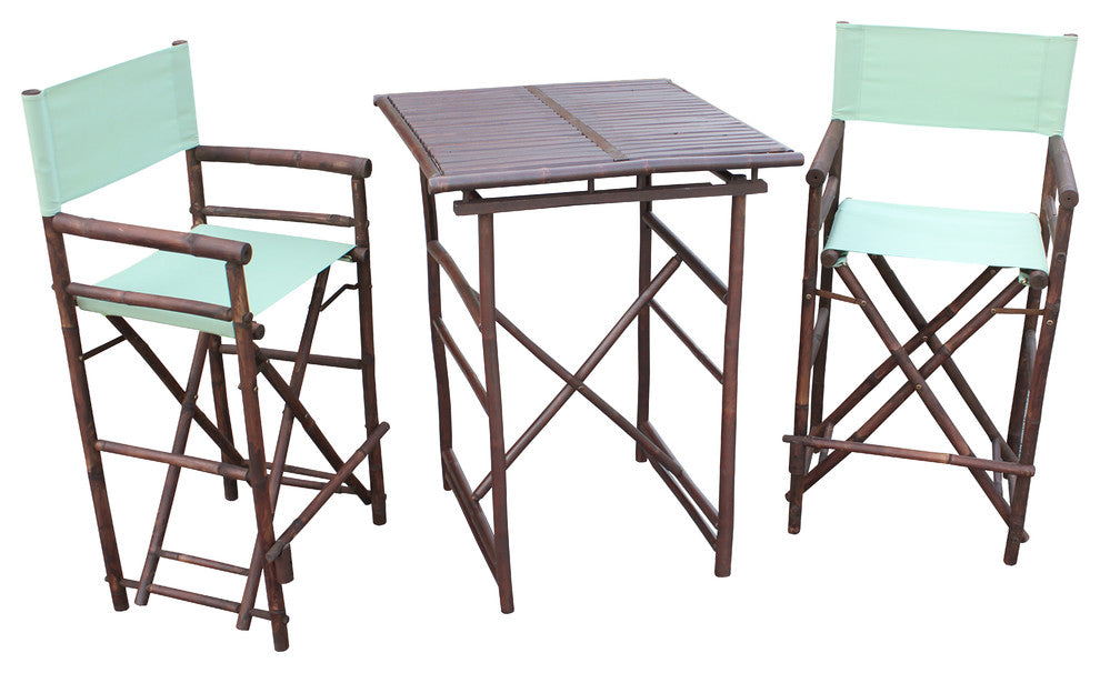 Director High Square 3-Piece Table Set, Celadon, Espresso