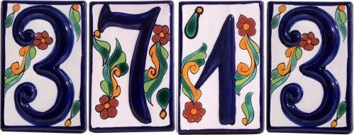 Colonial Talavera Ceramic House Number Two