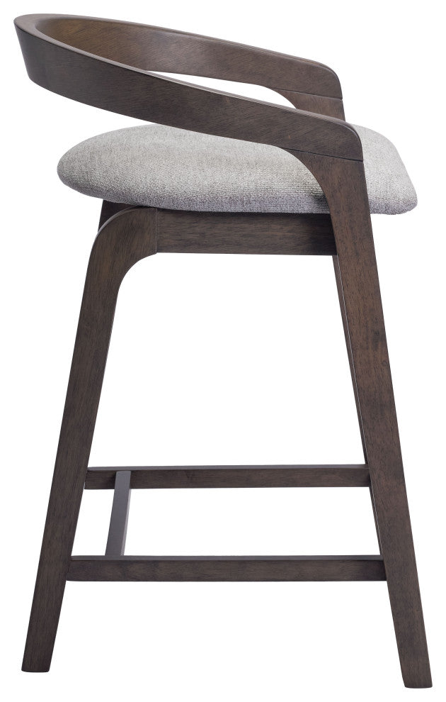 Troy Counter Stool, Set of 2 Dove Gray and Espresso