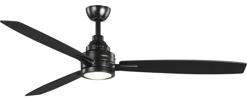 Gaze Collection 60" LED 3-Blade Ceiling Fan, Black