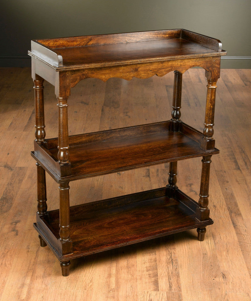 Verner Solid Wood Etagere Bookcase, Pecan