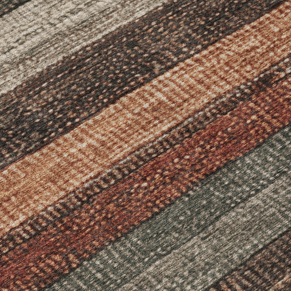 Machine Washable Indoor/Outdoor Chantille ACN1865 Orange 9' x 12' Rug