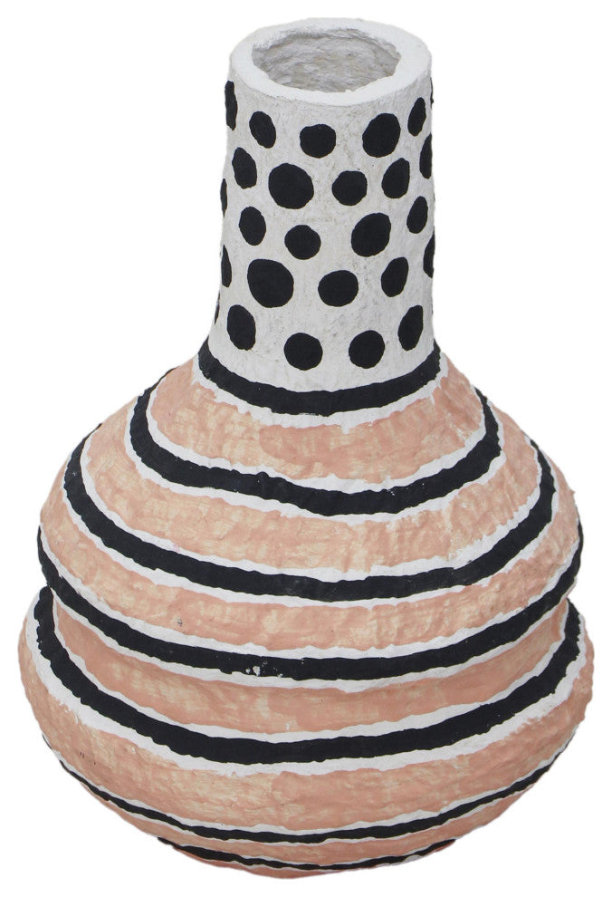 Cotton Mache Vase, Modernist Print