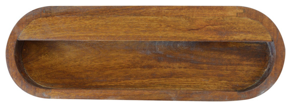 Wall Mounted Round Chestnut Nightsand