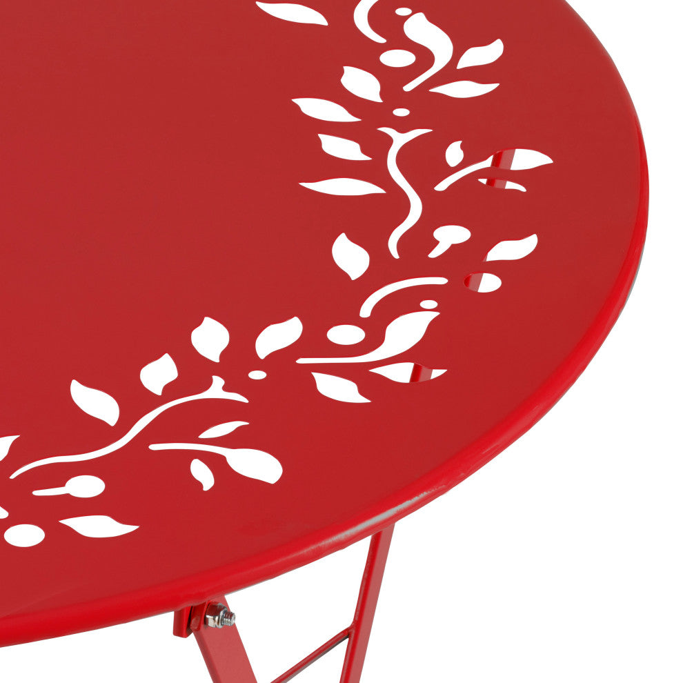Metal 3-Piece Bistro Set, Red