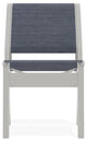 Leeward Sling Stackable Outdoor Dining Chair, Augustine Denim/Snow