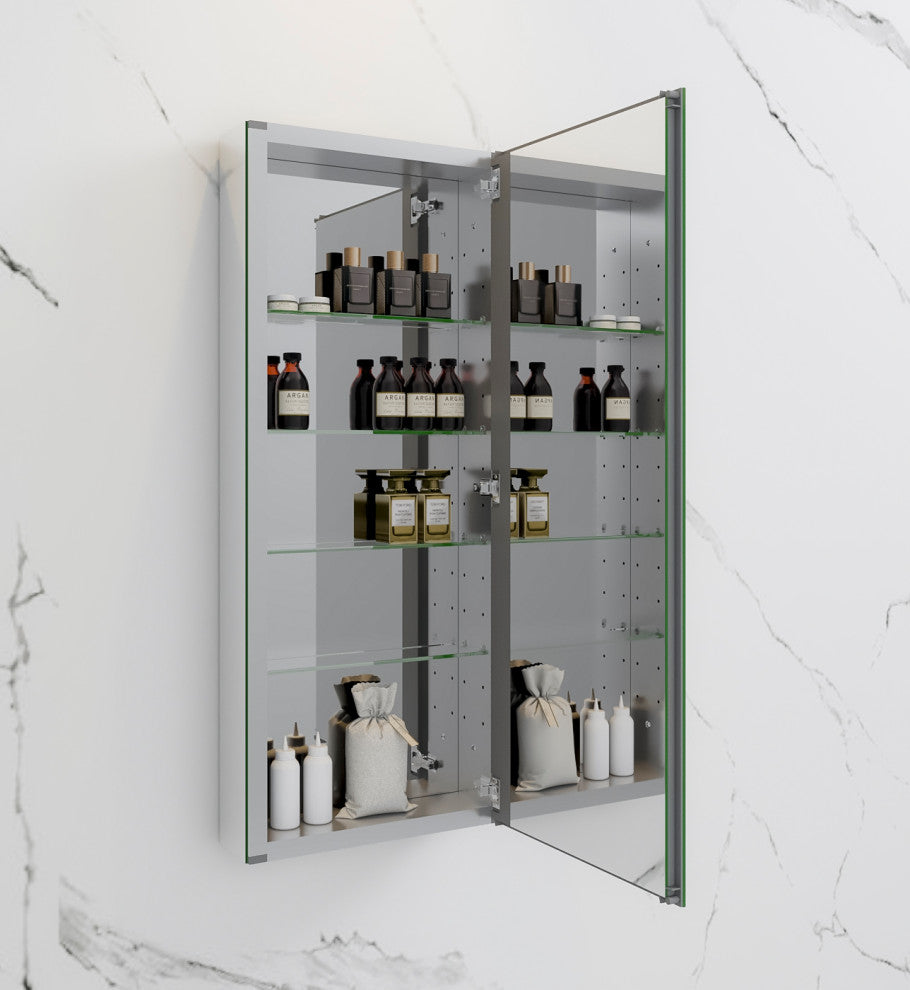 Fresca 15"Wx36"H Bathroom Medicine Cabinet With Mirrors, Beveled Edge