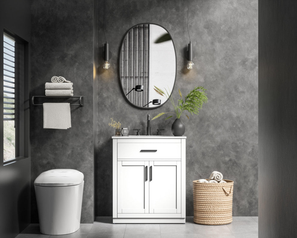 Home Living 30" Single Bathroom Vanity, White