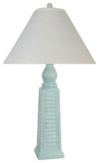 Shutter Table Lamps With Shades, Set of 2, Blue