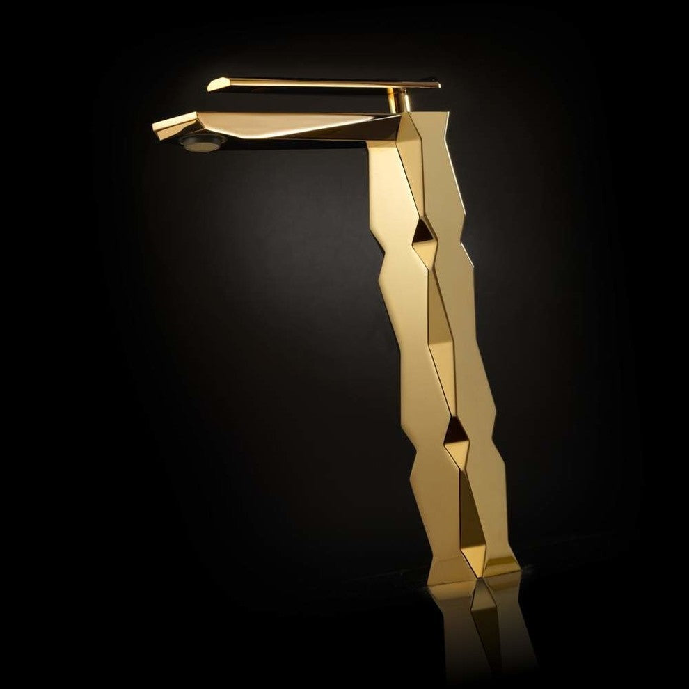 Ikon Luxury Vessel Sink Faucet, Polished Gold