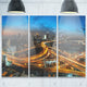 "Illuminated Highway in Bangkok" Metal Wall Art, 3 Panels, 36"x28"