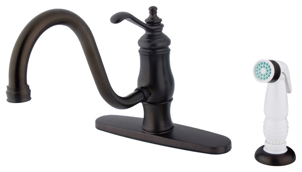 Single Handle 8" Centerset Kitchen Faucet with Side Sprayer KS1575TL